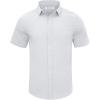imageMens Casual Linen Button Down Short Sleeve Shirts Beach Summer Spread Collar Pocket TopsPocketwhite