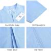 imageMens Casual Linen Button Down Short Sleeve Shirts Beach Summer Spread Collar Pocket TopsXblue