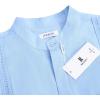imageMens Casual Linen Button Down Short Sleeve Shirts Beach Summer Spread Collar Pocket TopsXblue
