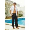 imageMens Casual Linen Pants Elastic Wasist Drawstring Lightweight Summer Beach Yoga Pants Trousers with PocketsBlack