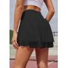 imageTennis Skirts for Women Crossover High Waisted Lightweight Pleated Ruffle Mini Workout Skorts with Pockets