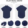 imageWomens Button Down Casual Shirts Cotton Short Sleeve Blouses Solid Summer Tops with PocketNavy Blue