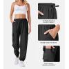 imageWomens Cargo Pants Lightweight Quick Dry Waterproof Hiking Pants Summer Casual Joggers with 4 PocketsBlack