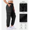 imageWomens Cargo Pants Lightweight Quick Dry Waterproof Hiking Pants Summer Casual Joggers with 4 PocketsBlack