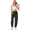 imageWomens Cargo Pants Lightweight Quick Dry Waterproof Hiking Pants Summer Casual Joggers with 4 PocketsGreen
