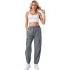 imageWomens Cargo Pants Lightweight Quick Dry Waterproof Hiking Pants Summer Casual Joggers with 4 PocketsGrey