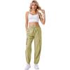 imageWomens Cargo Pants Lightweight Quick Dry Waterproof Hiking Pants Summer Casual Joggers with 4 PocketsLight Khaki