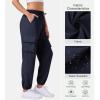 imageWomens Cargo Pants Lightweight Quick Dry Waterproof Hiking Pants Summer Casual Joggers with 4 PocketsNavy