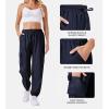 imageWomens Cargo Pants Lightweight Quick Dry Waterproof Hiking Pants Summer Casual Joggers with 4 PocketsNavy