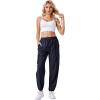 imageWomens Cargo Pants Lightweight Quick Dry Waterproof Hiking Pants Summer Casual Joggers with 4 PocketsNavy