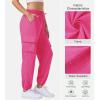 imageWomens Cargo Pants Lightweight Quick Dry Waterproof Hiking Pants Summer Casual Joggers with 4 PocketsRose Red