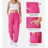imageWomens Cargo Pants Lightweight Quick Dry Waterproof Hiking Pants Summer Casual Joggers with 4 PocketsRose Red