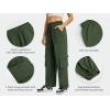 imageWomens Cargo Pants Water Resistant Lightweight Drawstring Hiking Joggers Base Jump Parachute PantsArmy Green