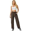 imageWomens Cargo Pants Water Resistant Lightweight Drawstring Hiking Joggers Base Jump Parachute PantsBrown