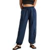 imageWomens Cargo Pants Water Resistant Lightweight Drawstring Hiking Joggers Base Jump Parachute PantsDark Blue