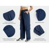 imageWomens Cargo Pants Water Resistant Lightweight Drawstring Hiking Joggers Base Jump Parachute PantsDark Blue