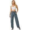 imageWomens Cargo Pants Water Resistant Lightweight Drawstring Hiking Joggers Base Jump Parachute PantsGrey