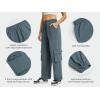 imageWomens Cargo Pants Water Resistant Lightweight Drawstring Hiking Joggers Base Jump Parachute PantsGrey