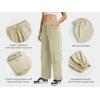 imageWomens Cargo Pants Water Resistant Lightweight Drawstring Hiking Joggers Base Jump Parachute PantsLight Khaki
