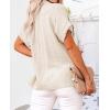 imageWomens Casual Cotton Linen Button Down Short Sleeve Shirts Solid Summer Beach Blouses Tops with PocketApricot
