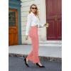 imageWomens Casual High Waist Straight Leg Pants Stretchy Button Business Dress Work Pocket TrousersPink