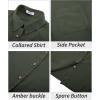 imageWomens Casual Linen Cotton Button Down Long Sleeve Shirts VNeck Collared Work Summer Blouse Tops with PocketsArmy Green