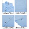imageWomens Casual Linen Cotton Button Down Long Sleeve Shirts VNeck Collared Work Summer Blouse Tops with PocketsSky Blue