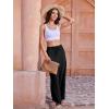 imageWomens Casual Pants with Drawstring Lightweight Wide Leg Pants High Waisted SlacksBlack