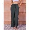 imageWomens Casual Pants with Drawstring Lightweight Wide Leg Pants High Waisted SlacksGrey