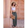 imageWomens Casual Pants with Drawstring Lightweight Wide Leg Pants High Waisted SlacksGrey