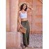 imageWomens Casual Pants with Drawstring Lightweight Wide Leg Pants High Waisted SlacksLight Coffee