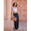 imageWomens Casual Pants with Drawstring Lightweight Wide Leg Pants High Waisted SlacksNavy Blue