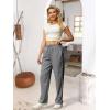 imageWomens High Waist Summer Casual Pants Drawstring Straight Leg Beach Vacation Lounge Trousers with PocketsGrey