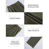 imageWomens High Waist Summer Casual Pants Drawstring Straight Leg Beach Vacation Lounge Trousers with PocketsGrey Green