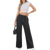 imageWomens Wide Leg Sweatpants Casual Loose Solid Pants Comfy Lounge Joggers Baggy SweatpantsBlack
