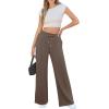 imageWomens Wide Leg Sweatpants Casual Loose Solid Pants Comfy Lounge Joggers Baggy SweatpantsCoffee