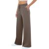 imageWomens Wide Leg Sweatpants Casual Loose Solid Pants Comfy Lounge Joggers Baggy SweatpantsCoffee