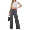 imageWomens Wide Leg Sweatpants Casual Loose Solid Pants Comfy Lounge Joggers Baggy SweatpantsDark Grey