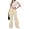 imageWomens Wide Leg Sweatpants Casual Loose Solid Pants Comfy Lounge Joggers Baggy SweatpantsKhaki