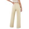 imageWomens Wide Leg Sweatpants Casual Loose Solid Pants Comfy Lounge Joggers Baggy SweatpantsKhaki