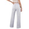 imageWomens Wide Leg Sweatpants Casual Loose Solid Pants Comfy Lounge Joggers Baggy SweatpantsLight Grey