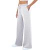 imageWomens Wide Leg Sweatpants Casual Loose Solid Pants Comfy Lounge Joggers Baggy SweatpantsLight Grey