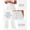 imageWomens Wide Leg Sweatpants Casual Loose Solid Pants Comfy Lounge Joggers Baggy SweatpantsWhite