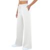 imageWomens Wide Leg Sweatpants Casual Loose Solid Pants Comfy Lounge Joggers Baggy SweatpantsWhite