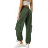imageWomens Cargo Pants Water Resistant Lightweight Drawstring Hiking Joggers Base Jump Parachute PantsArmy Green