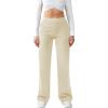 imageWomens Casual High Waist Straight Leg Pants Stretchy Button Business Dress Work Pocket TrousersKhaki