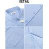 imageMens Linen Shirts Button Down Casual Shirts Short Sleeve Beach Summer Tops with PocketSky Blue