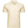imageMens Short Sleeve Dress Shirts Stretch Wrinkle Free Casual Button Down Solid Formal TopAbeige