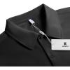 imageMens Short Sleeve Dress Shirts Stretch Wrinkle Free Casual Button Down Solid Formal TopAblack