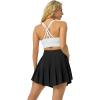 imagePleated Tennis Skater Skirts for Women with Inner Shorts Pockets Sports Mini Skirt Flowy Golf Athletic Workout SkortBlack